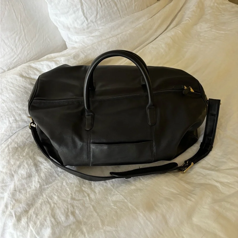 Coach Black Leather Weekender Bag